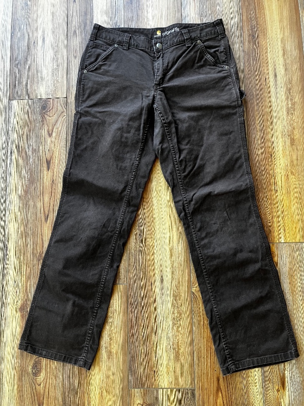 CARHARTT Women's Size 8 Original Fit Carpenter Pants Brown Regular Workwear
